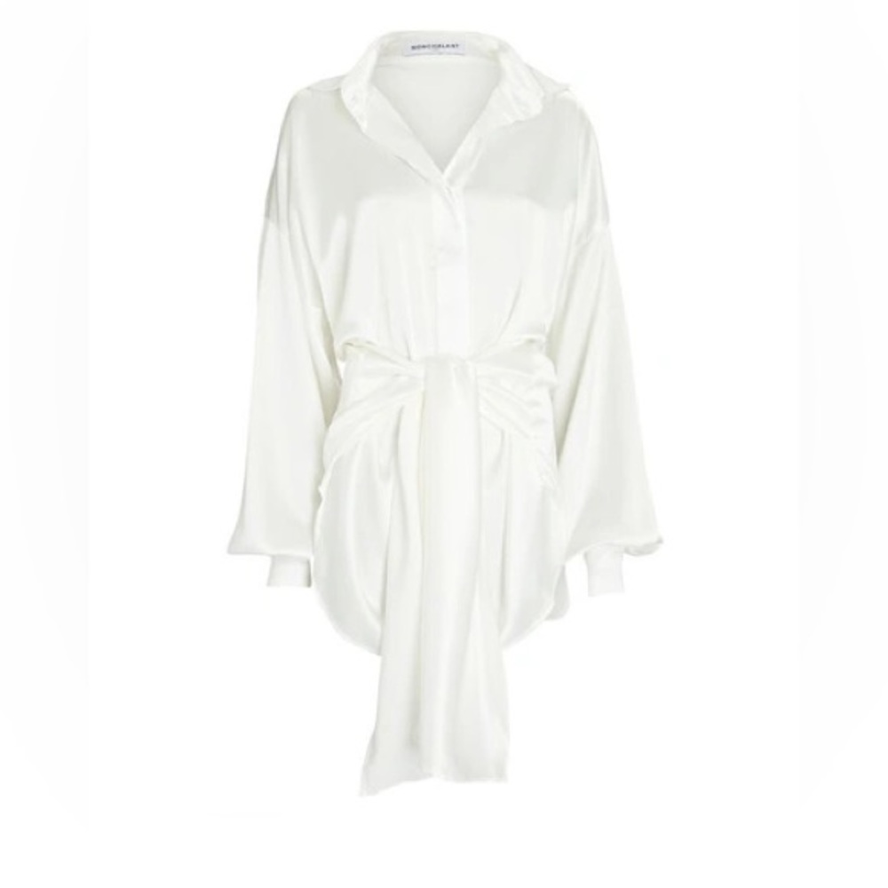 Nonchalant Daphne tie off white dress